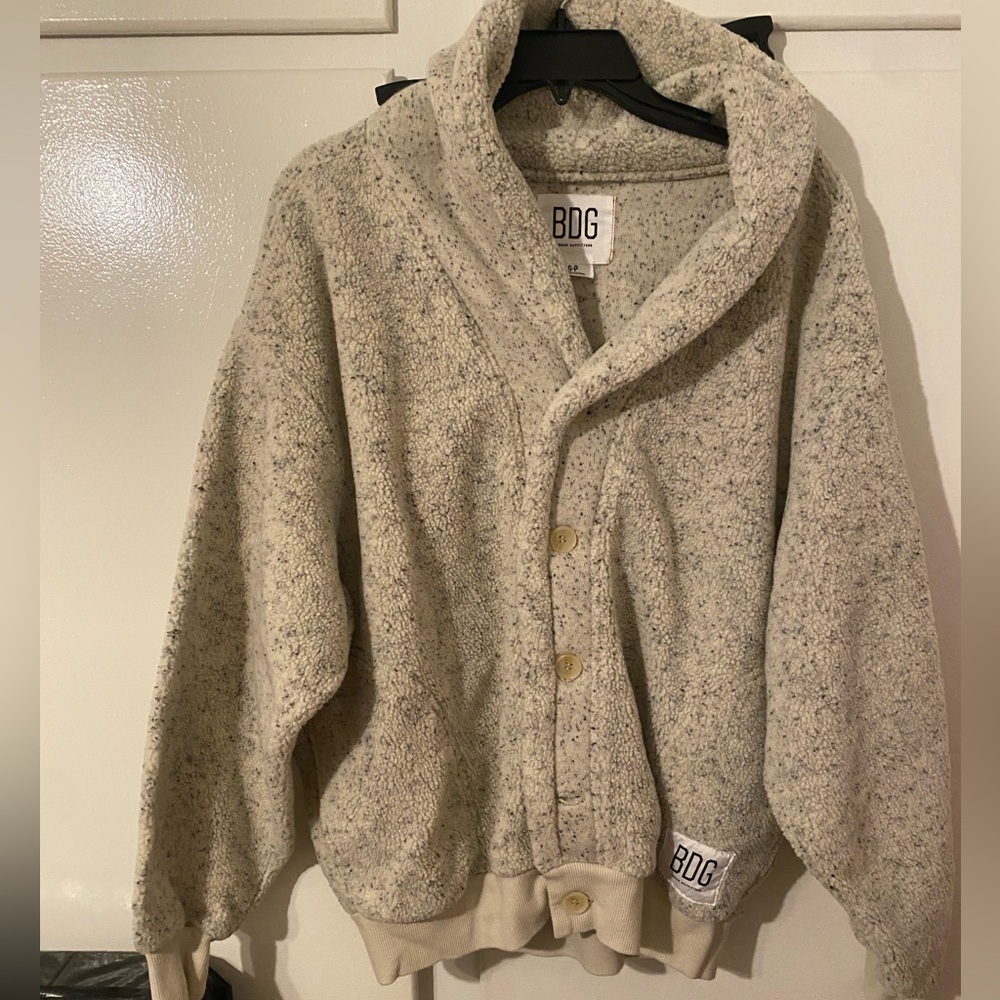 BDG Men's Speckled Cream Cardigan